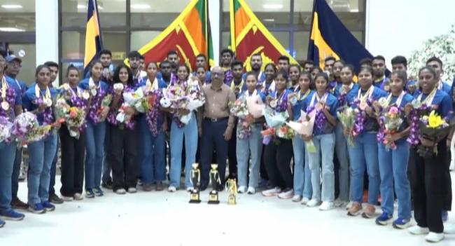 Sri Lankan Athletes Celebrated at BIA Upon Return